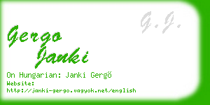 gergo janki business card