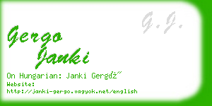 gergo janki business card